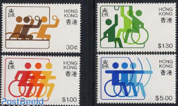 Hong Kong 1982 Disabled People Games 4v, Mint NH, Health - Sport - Disabled Persons - Basketball - Shooting Sports - S.. - Unused Stamps