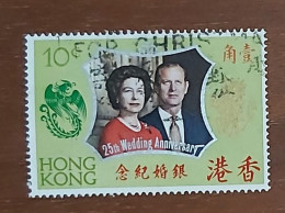 A045 BRITISH HONG KONG 1972 QEII, Prince Philip Silver Wedding 10 Cents Fine Used - Used Stamps
