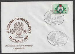Delcampe - BRD: 1987, Blanko Sonderumschlag 7. EUROPA-SCHÜTZENFEST / LIPPSTADT In EF.      SoStpl. LIPPSTADT - Waffenschiessen