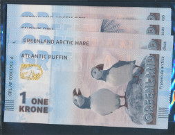 Dänemark - Grönland 1 Krone Bis 8 Kroner Souvenirschein Grönland Bankfrisch 2025 Tiere Grönlands - 8er Set (10751325 - Greenland