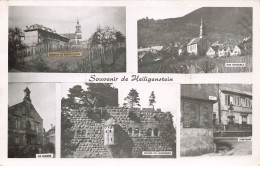 67 HEILIGENSTEIN #28462 SOUVENIR GRUSS VUE GENERALE MAIRIE RUINES FONTAINE + CACHET OCTOGONALE - Benfeld