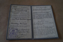 Ancien Certificat D'immatriculation,Noël Duchène,Marbay 1922,original Pour Collection,13,5 Cm. Sur 8 Cm. - Historical Documents