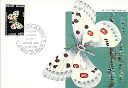 11L19 - N° 258 SUR CP DE ANDORRE LA VIELLE DU 16/10/76 PROTECTION DE LA NATURE PAPILLON - FDC