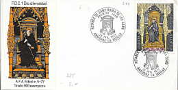 11L22 - N° 285 SUR LETTRE DE ANDORRE LA VIELLE DU 23/07/77 - RETABLE DE SANT ROMA DE LES BONS - FDC