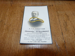 BC18B Souvenir Alexandre Berlemont Saint-Gilles 1922 Docteur En Droit - Todesanzeige