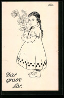 Künstler-AK Langenthal, Spital-Bazar, Losnummer 6812, Mädchen Mit Topfpflanze - Langenthal