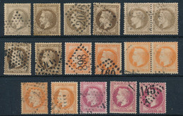 B-220: FRANCE:   Lot De "Napoléon Lauré" Oblitérés   (pas D'aminci) N°30(8)-31(6)-32(3) - 1863-1870 Napoleon III With Laurels