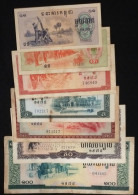 Full Set 7 Different Cambodia Cambodge Pol Pot Khmer Rouge Riel Banknote Notes 1975 / China Print - Pick # 18-24 - Cambodge