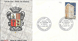 11L23 - N° 174 SUR LETTRE DE ANDORRE LA VIELLE DU 05/06/65 - MAISON DE L'ANDORRE A PARIS - FDC