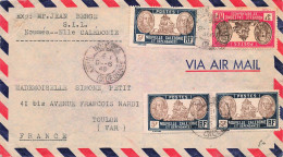 LETTRE NOUVELLE CALEDONIE.9 8 46. PAR AVION. 18 Fr. NOUMEA POUR TOULON - Briefe U. Dokumente