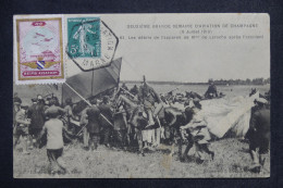 FRANCE / AVIATION - 2nd Grande Semaine D'Aviation De Reims Avec Vignette Sur Carte Postale - 1910 - M 18054 - Fliegertreffen