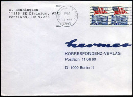 Cover From Portland, Oregon To Berlin, Germany - Briefe U. Dokumente