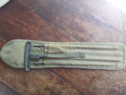 Etui Toile De Ceinturon Avec Baguette Nettoyage Calibre 50 Us Ww2 - Armas De Colección