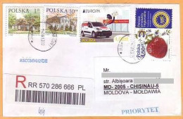 2001 2013 POLAND  R-letter To Moldova  Used - Lettres & Documents