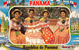 B216 Panama Beautiful Ladies In Polleras And Motunas Folk Costume Postcard - Panama