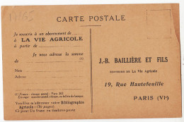 23187 / PARIS (75006) BAILLERE 19 Rue HAUTEFEUILLE Editeur La VIE AGRICOLE Et RURALE Journal Presse CPA 1920s CPJO - Paris (06)