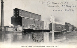 CPA Candian Pacific Railway Elevators Fort William Ont Bateau - Other & Unclassified