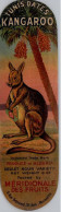 00641  "TUNIS DATES - KANGAROO - PRODUCE OF ALGERIA - MERIDIONALE DES FRUITS" ETICH PUBBL-LABEL ORIG - Obst Und Gemüse