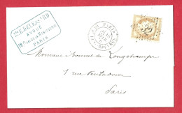 !!! OBLITÉRATION ÉTOILE DE PARIS 32 (QUAI DES ORFÈVRES) SUR LETTRE POUR PARIS DE 1876, AVEC TEXTE - 1849-1876: Classic Period