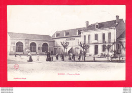 F-32-Riscle-11Ph58  La Place Aux Grains, Petite Animation, Cpa Précurseur BE - Riscle