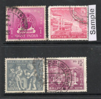 India Fiscal 4 Diff. Radio Licence Fee Revenue Stamp Musical Instrument Used  # 1053 - Official Stamps