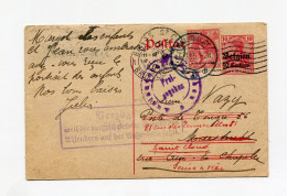 !!! OCCUPATION ALLEMANDE EN BELGIQUE, ENTIER POSTAL DE BRUXELLES DE 1915 POUR AIX LA CHAPELLE AVEC REEXPEDITION - OC1/25 Gouvernement Général