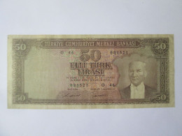 Rare! Turkey 50 Lirasi 1970(1971),see Pictures - Turkey