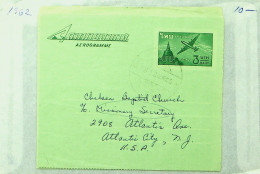 SEPHIL THAILAND 1962 3b AEROGRAMME PS FROM TATAGO TO ATLANTIC CITY NJ USA - Thaïlande