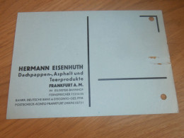Dachpappe Und Asphalt - Hermann Eisenhuth In Frankfurt A. Main , 1935 , Alte Karte !! - Documents Historiques
