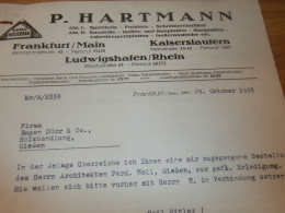 Kapag Bau - P. Hartmann In Frankfurt A. Main , 1938 , Reklame , Altes Dokument !! - Documents Historiques