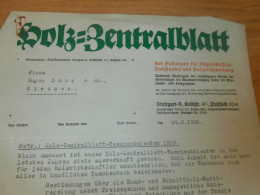 Holz-Zentralblatt In Stuttgart , 1938 , Zeitschrift Holzhandel , Sägewerk , Altes Dokument !!! - Documents Historiques