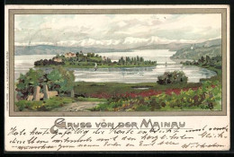 Delcampe - Künstler-AK Karl Mutter: Mainau, Ortsansicht - Mutter, K.