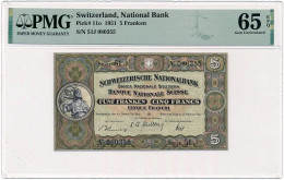 Schweiz -  5 Franken 1951 * P11o * PMG Gem UNC 65 EPQ - Svizzera