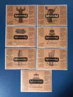 Seven (7) Virgin Adhesive Labels From Brewery Pantanal, Producer Of Moagem Brazilian Craft Beer, Brazil - Bière