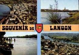 CPSM Langon Vue Generale Les Bords De La Garonne Le Peche à L'alose - Langon
