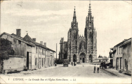CPA L'Epine La Grande Rue Et L'Eglise Notre Dame - Epinay Sous Senart