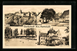 AK Gerbstedt B. Hettstedt, Teilansicht, Im Stadtbad, Auf Dem Klosterplatz, Klubhaus Fritz Himpel - Hettstedt