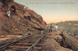 A880 Panama Canal Ledges Cut Out Gold Hill Culebra Cut Railway Postcard - Panama