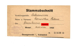 GG: Bezugsrecht Für 1/4 Liter Vollmilch 1943, Skala / Imbramowice - Documents Historiques