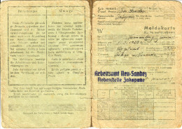 GG: Meldekarte -W- Arbeitsamt Neu Sandez, Nebenstelle Zakopane, Ungelernter - Documents Historiques