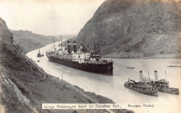 A880 Panama Canal Large Passenger Boat Culebra Cut Steamboat RPPC Postcard - Panama