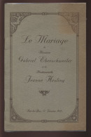 BAR-LE-DUC (MEUSE) - MARIAGE DE JEANNE HESLING ET GABRIEL EBERSCHWEILER DU 17/01/1921 - ALLOCUTION DE L'ABBE G. DUMENIL - Hochzeit