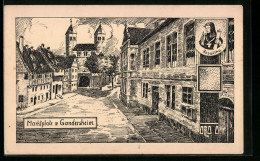 Künstler-AK Gandersheim, Marktplatz, Rsowitha - Bad Gandersheim