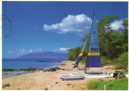 MAUI, WAILEA BEACH, BOAT, BEACH, LANDSCAPE, POSTCARD, HAWAII - Maui