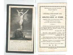 Souvenir Décès Adolphe-Louis LE SEIGNE    Charleroi   1886 - Todesanzeige
