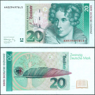 BRD - Federal Republic Of Germany - 20 Mark 1991 * P39a * UNC * Serie AA - 20 Deutsche Mark
