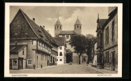 AK Bad Gandersheim /Harz, Marktplatz Mit Kirche - Bad Gandersheim