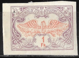 Delcampe - Belgium 1902 Railroad Cargostamps 1 Fr Violet / Orange Imperforated Michel 39 MNG - Nuevos