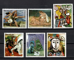 Paraguay 1981 Paintings, Pablo Picasso 100th Birthday Anniversary Set Of 6 With "Espamer 81" Overprint MNH - Picasso