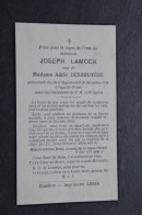 Faire Part Deces - Doodsprentje Joseph Lamock. +Mogimont. Veuf Desbruyère. - Todesanzeige